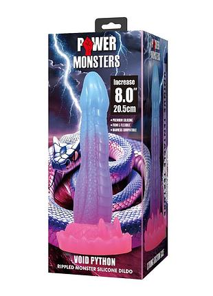 Фалоімітатор power monsters void python – 20.5 cm rippled monster silicone dildo sexual fantasy 8