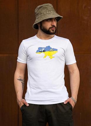 Патриотическая футболка мужская белый, xxl
