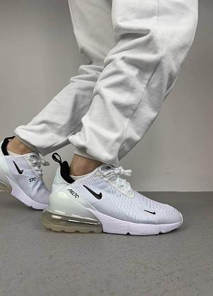 Белые кроссовки nike air max 270 white унисекс найк эйр макс 270 45