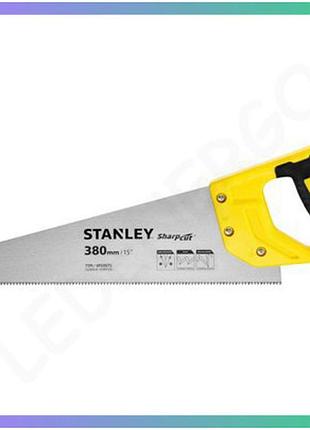 Ножівка по дереву stanley sharpcut 380 мм 7 зубів для точного різання деревини