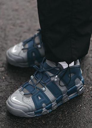 Чоловічі кросівки nike air more uptempo grey blue 40-41-44-45