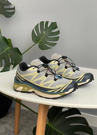 Женские кроссовки salomon xt-6 gull granada sky grey green 36