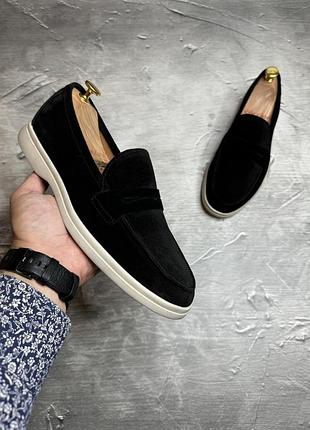 Чоловічі туфлі лофери black beige 40-41-42-43-44-45