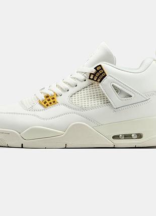 Мужские кроссовки nike air jordan 4 white gold 42-43-44-45