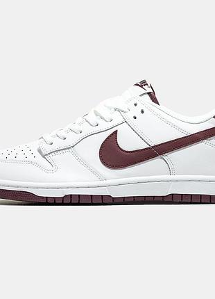 Мужские кроссовки nike sb dunk low white bordo 41