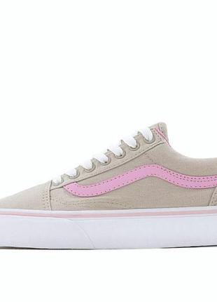 Кеди ванс рожеві рожеві кеди vans old skool pink white жіночі для міста 38.5
