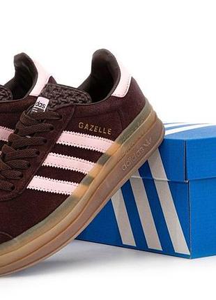 Женские кроссовки adidas gazelle bold bordo pink 36-37-38-39-40-41