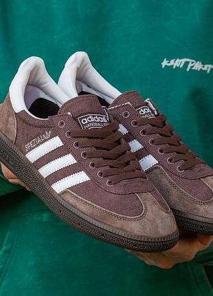 Мужские кроссовки adidas spezial brown velwet 40-41-43-44-45