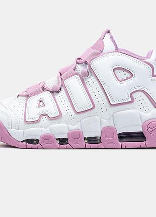 Женские кроссовки nike air more uptempo white pink 37-38-39-40