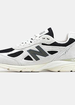 Мужские кроссовки new balance 990v4 white black jfg 40