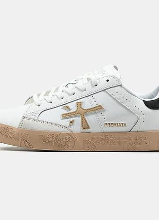Мужские кроссовки premiata steven white beige 41-43-44