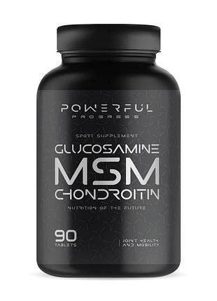 Комплекс для суглобів powerful progress glucosamine chondroitin msm 90 таб