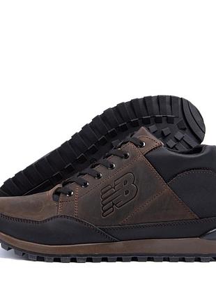 Мужские зимние кожаные кроссовки new balance clasic brown, мужские зимние теплые кроссовки на меху 45, 29.5