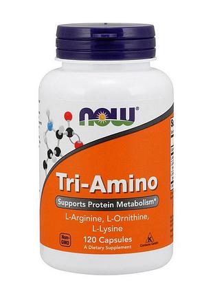 Амінокислоти now tri-amino 120 капсул