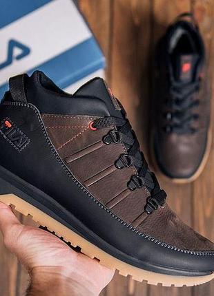 Мужские зимние кожаные кроссовки fila brown classic, мужские утепленные кроссовки, мужские теплые кроссовки 43, 28.5