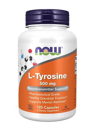 L-тирозин now l-tyrosine 500 мг 120 caps | для концентрації та енергії