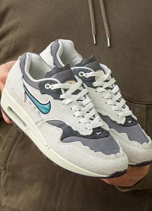 Мужские кроссовки nike air max 1 patta protection pack beige grey 40-41-44