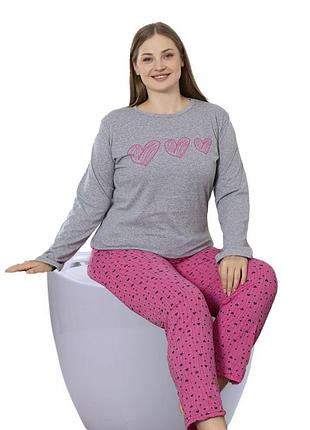 Теплая женская пижама трикотажная c34625 2xl