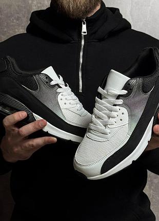 Мужские демисезонные кроссовки в стиле air max, повседневные черно белые кроссовки для мужчин 45