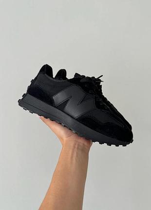 Чорні кросівки унісекс new balance 327 total black х нью беланс 40