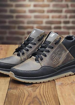 Кожаные мужские зимние кроссовки new balance, мужские зимние классические кроссовки, мужская зимняя обувь 42