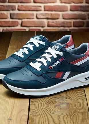 Чоловічі кросівки reebok classic, чоловічі шкіряні кросівки на осінь, стильні легкі кросівки рибок 42