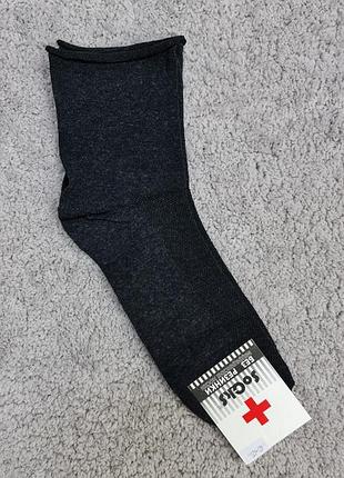Носки мужские socks хлопковые медицинские верикоз без резинки классические однотонные сетка летние темно-серый