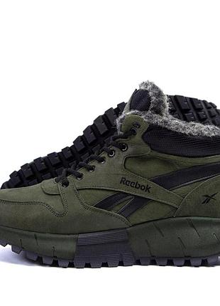 Мужские зимние высокие кроссовки reebok, мужские утепленные теплые кроссовки, зимняя обувь из натуральной кожи 43, 28.5