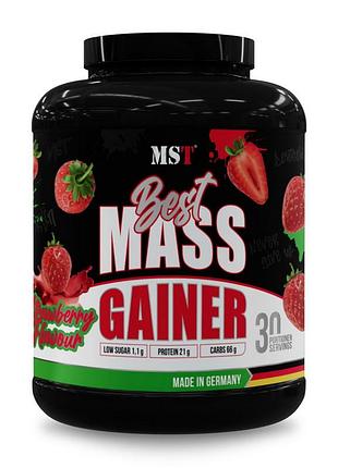 Гейнер mst best mass gainer 3 кг strawberry | для набору маси