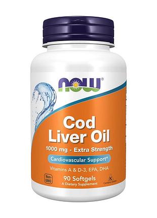Рыбий жир now cod liver oil 1000 mg 90 капсул