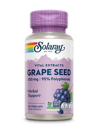 Экстракт виноградных косточек solaray grape seed 100 mg 60 капсул