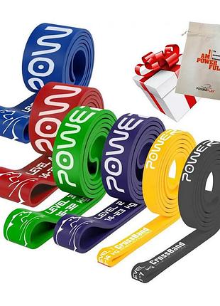 Набір фітнес резинок powerplay power band pack pp_0018 6 шт | для тренувань та вправ