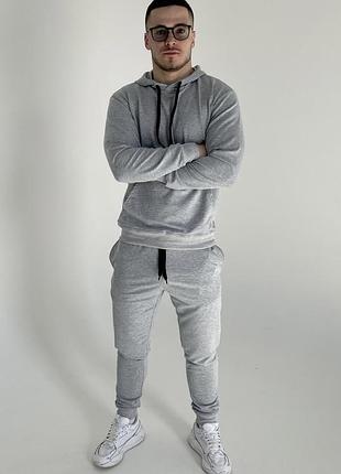 Светло-серый спортивный костюм мужской xl