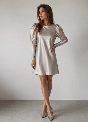 Amanda wakeley жіноча сукня атласна сатинова розмір 16 l/ xl з об’ємним рукавом на довгому рукаві святкова