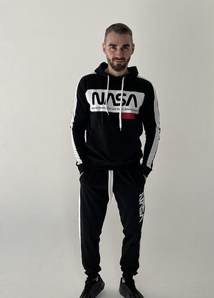 Спортивный костюм nasa черный с лампасами мужской s
