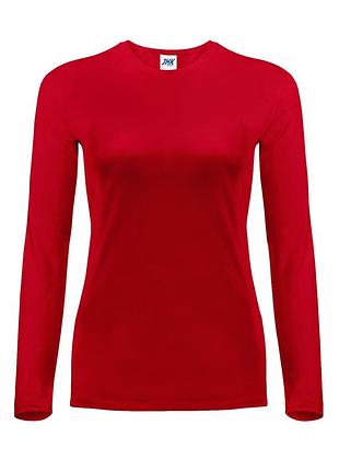 Жіноча футболка з довгими рукавами лонгслив jhk lady regular ls comfort m, червоний