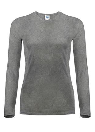Жіноча футболка з довгими рукавами лонгслив jhk lady regular ls comfort s, сірий