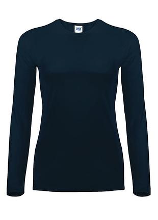 Жіноча футболка з довгими рукавами лонгслив jhk lady regular ls comfort s, темно-синій