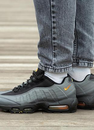 Мужские кроссовки nike air max 95 black grey orange 42-44-45