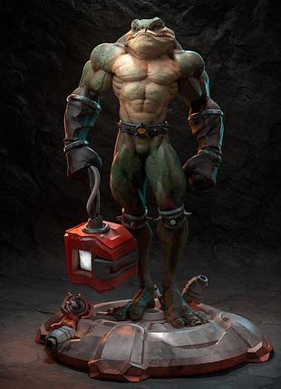 Коллекционная фигурка battletoads зитц с обломком робота (zitz) sega — фотополимерная смола, ручная работа