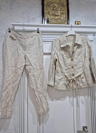 Льняной костюм комплект zara
