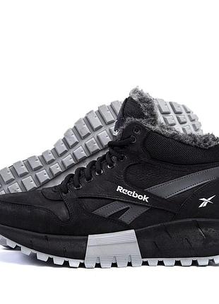 Мужские зимние кроссовки на меху reebok, мужские зимние кожаные кроссовки, высокие теплые кроссовки для парней 42, 28
