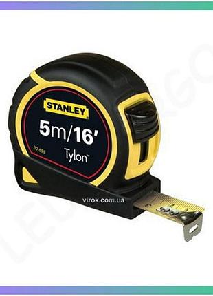 Рулетка stanley tylon 5 м x 19 мм метрична дюймова ергономічний корпус вимірювальний інструмент