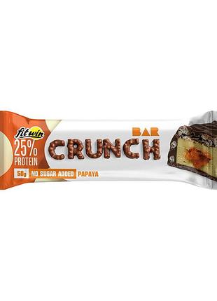 Протеїновий батончик fitwin crunch bar no sugar added 50 г papaya | корисний перекус