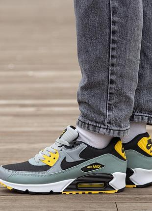 Мужские кроссовки nike air max 90 grey black 40-41-42-44-45