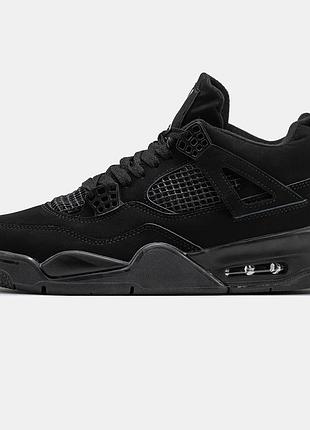 Мужские кроссовки nike air jordan 4 black cat 40-41-42-43-44-45