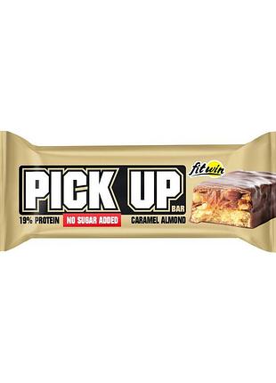 Протеиновый батончик fitwin pick up bar no sugar added 45 г caramel almond | без сахара