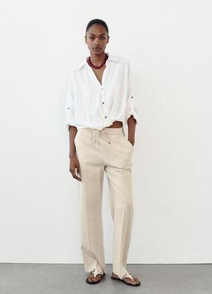 Штаны из льна от zara