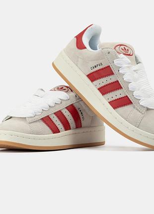 Женские кроссовки adidas campus 00s beige red 36-37-38-40