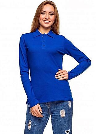 Поло футболка женское, реглан женский. цвет электрик разм. s, m, l, xl, 2xl. ткань - микролакоста.